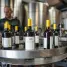 wine bottles on stainless steel round table